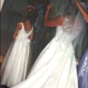 Wedding dress with veil cleaned and preserved